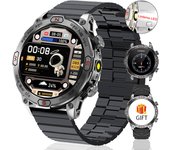 Outdoor Compass Military Smart Watch 1.43-inch HD Screen Bluetooth Call IP68 Waterproof LED Flashlight 107+Sports Mode 2025 New