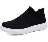 Zapatillas de deporte informales de primavera para hombre, zapatos sin cordones ultraligeros transpirables, calcetines de malla, zapatos deportivos para correr con boca