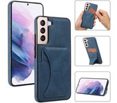 XICCI For Samsung S20 S21 S21Ultra S21FE S22Plus S23 Ultra Case Card Slot Magnetic car Holder Anti-knock Armor Back Cover Casing
