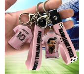 Football Star Keychain Messi Ronaldo Mbappe Neymar Preliminaries Peripheral Car Backpack Keyring Pendant Birthday Sports Gifts