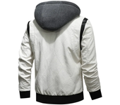 Autumn Winter Bomber Leather Jacket Men Scorpion Embroidery Hooded Jacket PU Leather Motorcycle Mens Ryan Gosling Drive Jacket