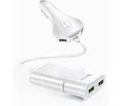 QC3.0 Car Charger 60W 12A Fast Charger 4Extended USB Ports 1.7M Charger Compatible With iPhone 14Max 12Pro 11 For Samsung Xiaomi
