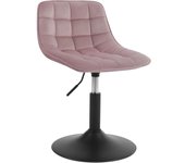 Tocador Taburete de Maquillaje Taburete Cocina con Respaldo Terciopelo Regulable en Altura Taburete Giratorio Peluquería Silla Taburete de Escritorio Rosa 38-49,5 cm de Altura