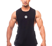 Mens Gym Clothing Workout Tank Tops Fitness Bodybuilding Low Cut Armholes Vest Muscle Singlets Activewear Tanktop