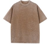 Camiseta lavada de algodón 100% para hombre, cuello redondode, manga corta, casual, básica, transpirab Classic tle para Deporte,