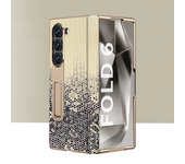 Genuine Leather Cover For Samsung Z Fold 6 5 4 3 Fold5 Case Plating Frame Hinge Glass Screen