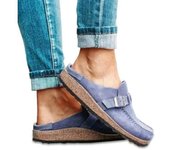 Zapatos Retro sin cordones para mujer, zuecos planos cómodos, informales, talla grande, verano, 2024