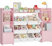 Librería Infantil Montessori, Estantería Infantil para Jugetes y Libros, Organizador Juguetes Infantil (Rosa)