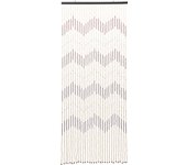 220cm x 90cm Wooden Beaded Bamboo Door Curtain Summer Blind Fly Mosquito Screen 31pcs Line for Porch/Door Brown&White Wooden