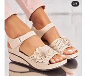 Sandalias de tacón de cuña para mujer, zapatos de verano