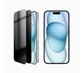 UGREEN 2 Pack Ultra Clear Full Screen Privacy Tempered Glass Screen Protector, Easy Installation Tray, for iPhone 16 15/iPhone 16 15 Plus