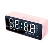 Altavoz Bluetooth inalámbrico G50 with Reloj despertador, Minitarjeta FM, Pantalla de Temperature, Amplificador de Audio, Pink