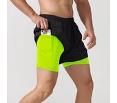 Men's running sports shorts 2-in-1 with phone pocket, suitable for marathons, outdoor use of polyester spandex materials in