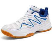 New arrivals of wear-resistant and anti slip mesh PU leather table tennis shoes, badminton sports shoes