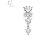 ZS 1 PC Colorful Butterfly Pendant Belly Button Ring Rhinestone Long Drop Pendant Belly Rings 14G Navel Barball Piercing Jewelry