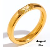E.B.belle significativo brillante zirconita birthstone anillos acero inoxidable birthstone acero inoxidable joyeria de mujer