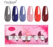 Clou Beaute 8ml Gift Set Kit UV LED Gel Varnish Soak Off Nail Art Gel Nail Polish Pure Nail Color Base Coat No Wipe Top Coat