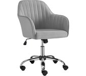 Silla de Oficina Ergonómica Reclinable Silla de Escritorio con Ruedas Giratorias de 360° Silla de Ordenador Ajustable en Altura con Asiento Acolchado Carga MAX 136 KG Blanca