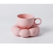 Taza de café de cerámica Macarone Taza de café con Plato Juego de girasol de cerámica nórdica Taza Estilo Ins Taza de avena con leche Decoración de mesa