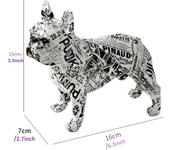 Colorful Standing French Bulldog Resin Statue Decoration, Pet Dog DIY Graffiti Crafts, Desktop Animal Statue Ornament.