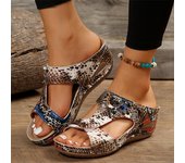 Retro Heels for fashionable comfortable Summer Shoes Women Slip on Wedge Sandals Soft Heeled Slippers Indoor Outdoor