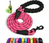Correa de Perro, 1,2 m Correa de Fuerte de Perro para Perros Medianos y Grandes con Mango Acolchado Suave y Hilos Reflectantes,