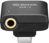 BOYA OA-1 Mini Microfon Audio Adapter with 3.5mm TRS Microphone Type-C Charging Port Replacement for DJI OSMO Action 1 Camera