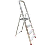 Escalera de Aluminio, Multiusos, Antideslizante, Ligera y Resistente, Escalera Doméstica, Fácil Transporte (4 peldaños)