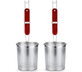 Colador de pasta de acero inoxidable microperforado para alimentos,colador profundo de cocina,2 piezas de colador (diámetro de 5.5 pulgadas,14 cm)