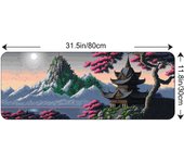 Alfombrilla de ratón grande para juegos, alfombrilla de goma con borde de bloqueo, paisaje japonés, Anime, alfombrilla de ratón, alfombrilla de escritorio para Portátiles y PC, 80x30cm