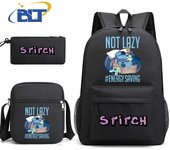 Lilo & Stitch Printed Student Schoolbag Set Children's Backpack Shoulder Bag Pencil Case 3-piece Set