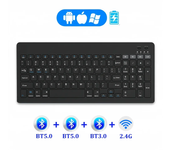 Teclado inalámbrico recargable español/alemán/ruso/coreano/árabe Bluetooth y 2,4G para tableta iPad PC Android IOS Win