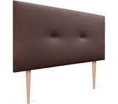 Cabecero de Polipiel o Tela Acualine Liso con Botones y Patas Tapizado de Alta Gama Cabezal Lujo Cama Dormitorio Moderno Acolchado (Tela Beige, 145x105cm (Camas 120/135/140))