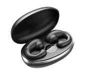 Wireless Headphones Ear Clip Conduction Bluetooth Headset Headphones Works on Smartphones Music Headset Black