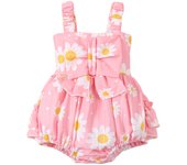 Pudcoco Infant Baby Girl Romper Casual Sleeveless Bow Front Floral Print Bodysuit Newborn Playsuit 0-24M