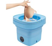 Blue Portable Washing Machine Mini Washer Foldable Folding Washer & Spin Dryer Small Travel New