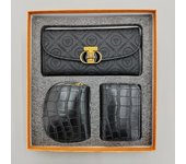 2024 New Vintage Purse Ladies Large Capacity d buckle Multi-card Multi-function triple Fold Handheld Bag 3-piece gift Box for the holidays