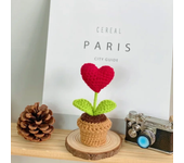 Hand Knitting Potted Plants Hand-woven Rose Sunflower Tulip Crochet Flower Auto Interior Accessories Car Decoration Ornaments