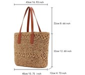 2025 Straw Woven Bag Women's New Fashion Bohemian Handmade Woven Bag Beach Bag Single Shoulder Bag Tote Bag