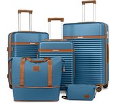 Joyway Juego de Maletas, 5 Piezas Set Trolley de Viaje en ABS, Ligero Duradero y Gran Espacio, Rodillo de 360°, Cerradura TSA Incluidas 1 Neceser y 1 Bolsa