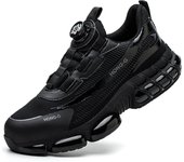 Zapatos de trabajo con botón giratorio para hombre, zapatillas de seguridad ANTIPERFORACIONES, zapatos de trabajo protectores con punta de acero