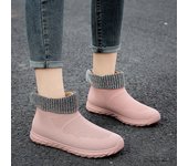 Botas de lluvia cortas de moda zapatos de goma zapatos de agua antideslizante botas de agua de plástico engrosado trabajo de las mujeres botas de goma zapatos de lluvia