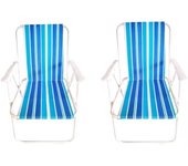 Set of 2 folding beach chairs camping lounger portable beach chair for swimming pool garden beach