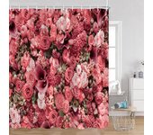 Shower Curtain Red Roses Floral Romantic Flower Plant Love Romance Bath Curtain Polyester Modern Bathroom Decoration with Hook