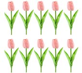 10Pcs Creative Simulated Tulip Flower Rustic Silk Flower Bouquet of Artificial Plants Artificial Plants Lightweight