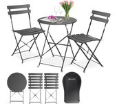 Juego de Muebles de jardín de 3 Piezas con 2 sillas Plegables, Juego de Muebles de balcón, Muebles de jardín, Muebles de jardín, Muebles de jardín, Muebles de jardín, Mesa de Metal