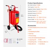 SucceBuy Heavy-Duty Sand Blaster, High Pressure Portable Abrasive Blasting Tank, Air Sandblasting Kit with Ceramic Nozzles & Hose for Stain, Rust, and Paint Removal