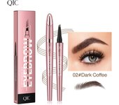 4 Point Liquid Eyebrow Pencil Waterproof Dark Brown Fork Tip Eyebrow Pencil Tattoo Fine Sketch Liquid Eyebrow Pen Makeup Tool