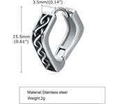 Vikings punk men's and boys' earrings, sainless seel HIES earrings wih vinage Celic knos, grea hip-hop sree jewelry