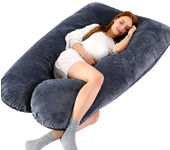 Almohada de maternidad en forma de U almohada lumbar núcleo multifuncional almohada para dormir de lado, 130x70 cm